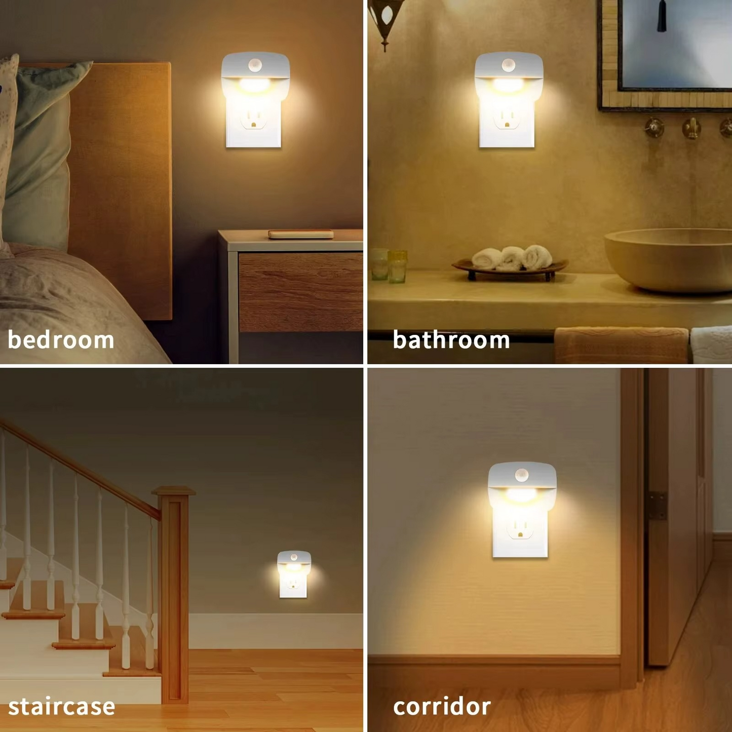 Motion Sensor LED Night Light ā Wireless Plug Bedside Lamp šāØ