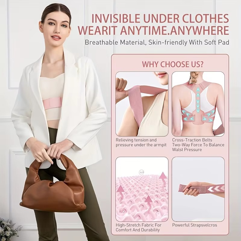 Invisible Breathable Posture Corrector β Adjustable Back Support Belt πͺβ¨