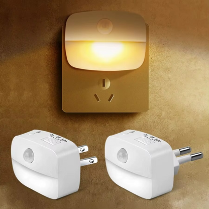 Motion Sensor LED Night Light – Wireless Plug Bedside Lamp 🌙✨