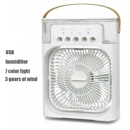 3-in-1 Mini Air Cooler Fan – Portable AC, Humidifier & LED Night Light 🌬️✨